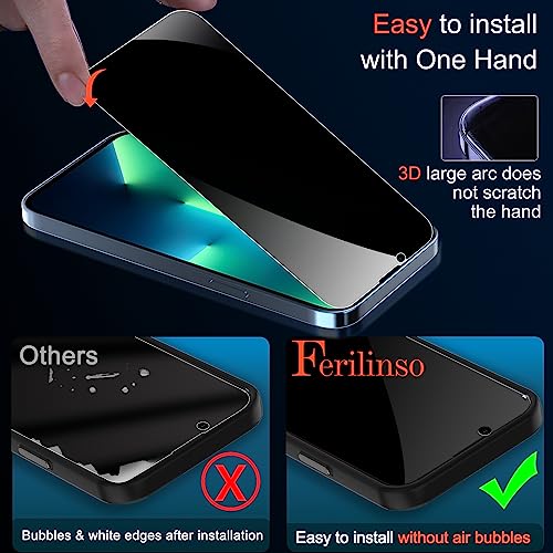 Ferilinso Privacy Screen Protector for iPhone 13 Pro, Tempered Glass - size: iPhone 13 Pro-Black