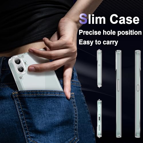 Case for Nothing CMF Phone 1, Military Grade Drop Protection Phone Case, Yellowing Resistant, Anti-Scratch Hard PC Back, Shockproof Hard Ultra-Thin Protective Cover, Clear - size: Nothing CMF Phone 1