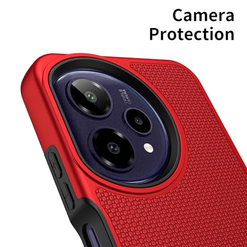 for Cricket Icon Plus 2026 (Plus Version Only) /AT&T Verge 2 Case with Tempered Glass Screen Protector,Dual Layer Heavy Duty Shockproof Protection (Red) - color: Red