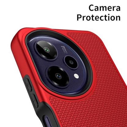 for Cricket Icon Plus 2026 (Plus Version Only) /AT&T Verge 2 Case with Tempered Glass Screen Protector,Dual Layer Heavy Duty Shockproof Protection (Red) - color: Red
