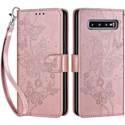 for Samsung Galaxy S10 Wallet case, Rose Gold-Butterfly | 3 Card Holders, Kickstand, Shockproof TPU Shell, PU Leather, Magnetic Closure, Protective Flip Folio Cover, Women - color: 6