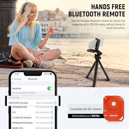 NEEWER Mini Flexible Tripod for iPhone & Camera with Remote/Handle/Phone Holder/Action Camera Adapter, Portable Pocket Desk Tripod for Travel Vlogging Compatible with iPhone GoPro Samsung, TP36 - style: T36