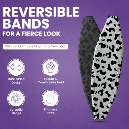 Switchbands Aesthetic Animal Phone Grip Strap – Reversible Elastic Strap, Drop Protection, Adhesive-Free, Ergonomic Hand Support, Wireless Charging Compatible, Universal Fit – Leopard Night - color: Leopard night, size: Pack of 1