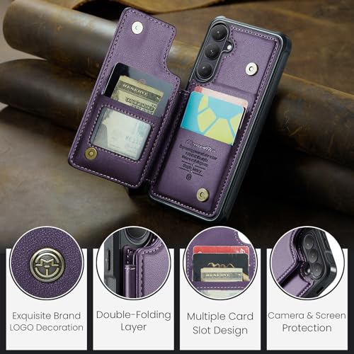 Kowauri for Samsung Galaxy S26 Case, PU Leather Wallet Case for Women Men with RFID Blocking Card Holder Slot Magnetic Closure Shockproof Protective Phone Cover for Samsung Galaxy S26 (Purple) - color: Purple