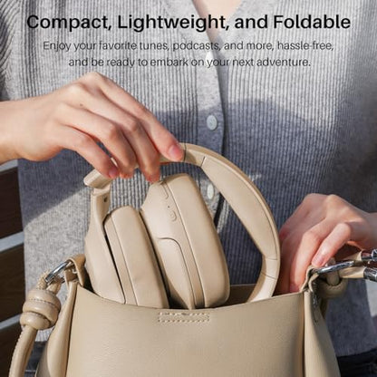 TOZO Hybrid Active Noise Cancelling Headphones, Hi Res Audio - color: Khaki