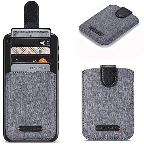 Card Holder for Back of Phone, RFID 5 Pull Phone Wallet, Black - color: Black