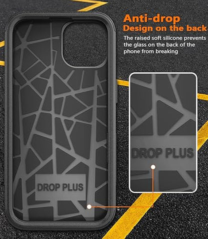 Diverbox for iPhone 15 Pro Case [Shockproof] [Dropproof] [Tempered Glass Screen Protector ],Heavy Duty Protection Phone Case Cover for Apple iPhone 15 Pro 6.1 inch (Black) - color: Black