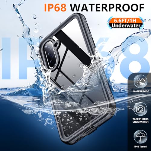 SPIDERCASE for Samsung Galaxy A17 Waterproof Case, IP68 Waterproof Case, Military-Grade Drop Protection, Full-Body Shockproof Dustproof Cover,Black - color: Black/Clear, size: Galaxy A17 6.7"