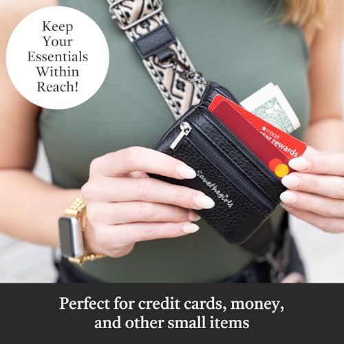 Save the Girls Clip & Go Phone Lanyard with Wallet Pouch, XOXO Black - color: Xoxo Black