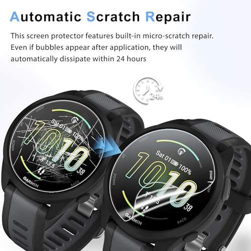 6 Pack Screen Protector for Garmin Forerunner 165 43mm, Soft TPU Film | High Clarity Soft Film, Touch Sensitive, Anti Scratch, Bubble Free, Flexible Screen Protector,Anti Fingerprint - size: For Garmin Forerunner 165 43mm 1.69 Inch