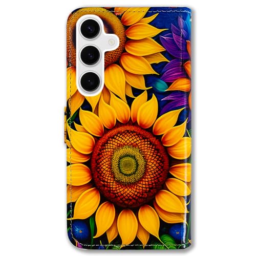 Bcov Case for Galaxy S26,Beautiful Sunflowers Leather Flip Phone Case Wallet Cover with Card Slot Holder Kickstand Case for Samsung Galaxy S26 - color: Beautiful Sunflowers