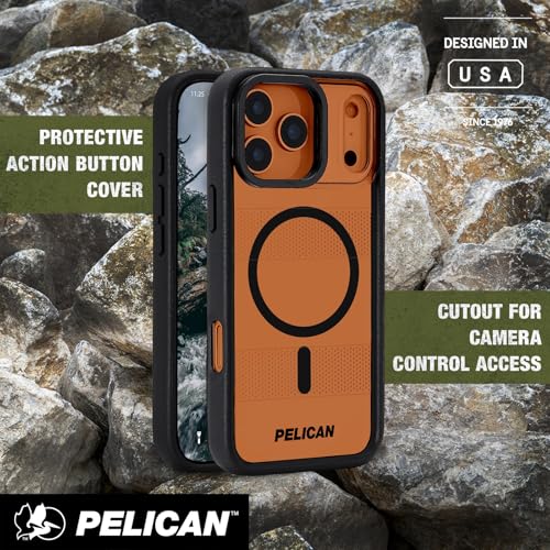 Pelican Protector iPhone 17 Pro Max Case with Camera Stand - Clear | Rugged MagSafe Phone Case with 16ft Military-Grade Drop Protection - Heavy Duty Magnetic Phone Cover for iPhone 17 Pro Max - color: Clear - Stand - Pro Max, style: iPhone 17 Pro Max