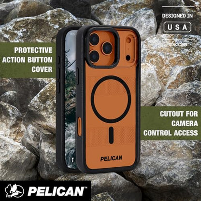 Pelican Protector iPhone 17 Pro Max Case with Camera Stand - Clear | Rugged MagSafe Phone Case with 16ft Military-Grade Drop Protection - Heavy Duty Magnetic Phone Cover for iPhone 17 Pro Max - color: Clear - Stand - Pro Max, style: iPhone 17 Pro Max