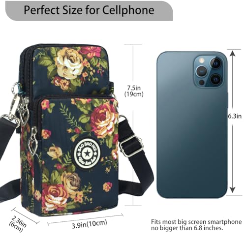 JANKS Small Crossbody Bags for Women Mini Cell Phone Purses Handbag Shoulder Bag - color: 013 Flower