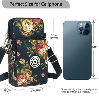 JANKS Small Crossbody Bags for Women Mini Cell Phone Purses Handbag Shoulder Bag - color: 013 Flower