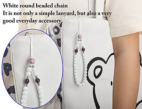 Cell Phone Lanyard Strap Bling Crystal Beads Hand Wrist Lanyard - color: 17cm/Black+white