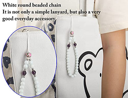 Cell Phone Lanyard Strap Bling Crystal Beads Hand Wrist Lanyard - color: 17cm/Black+white
