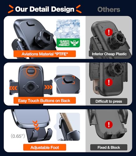 TORRAS 96+LBS Strongest Suction & Military-Grade Universal Car Phone Mount - color: Gray