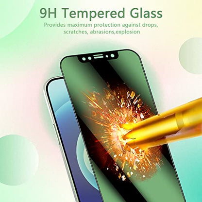 [3 Pack] for iPhone 12/12 Pro Green Privacy Screen Protector - size: iPhone 12/12 Pro