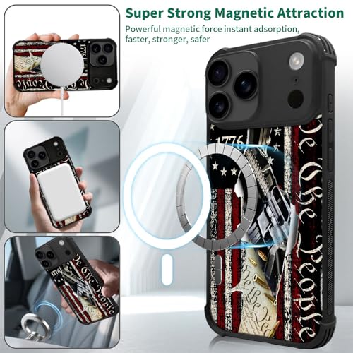 DJSOK Case for iPhone 17 Pro Max,Compatible with MagSafe,Anti-Scratch Shockproof Case,Classic American Flag 1776 We The People - color: Classic American Flag 1776 We The People, size: IPhone 17 Pro Max