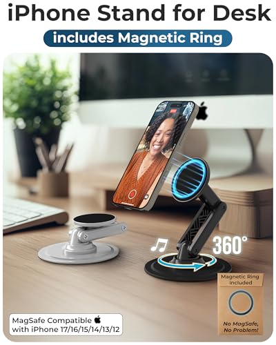 Cooper Mag360 Magnetic Phone Stand for Desk, MagSafe Stand for iPhone 17 - color: Stealth Black