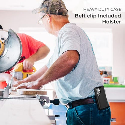 MOTIVE Heavy Duty Case for Samsung Galaxy s23 Ultra, Belt Clip | 6.8" | Bunker Series, Military Grade Multi-Layer Protection, PC/TPU Build, Sealed Port Cover, 20 ft Drop tested - size: S23 Ultra