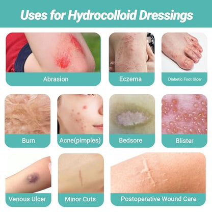 Upgraded 2in*16ft Hydrocolloid Roll for Wound Care, Hydrocolloid Patch Large Bandages with Self-Adhesive, Ultra Absorbent, Flexible, Waterproof, DIY Size, First Aid Kit Essential