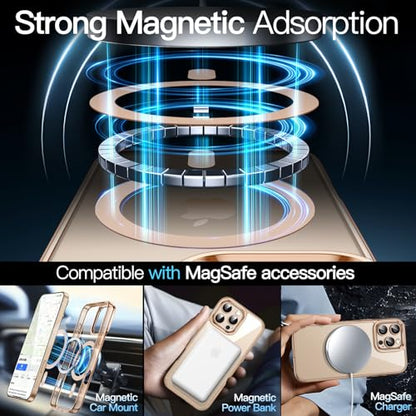 JETech Magnetic Case for iPhone 16 Pro 6.3-Inch Compatible with MagSafe, Shockproof Phone Bumper Cover, Anti-Scratch Clear Back (Desert) - color: Desert, size: iPhone 16 Pro