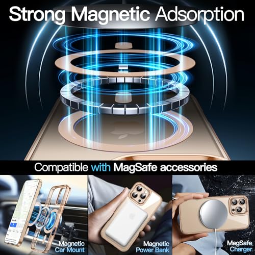 JETech Magnetic Case for iPhone 16 Pro Max 6.9-Inch Compatible with MagSafe, Shockproof Phone Bumper Cover, Anti-Scratch Clear Back (Desert) - color: Desert, size: iPhone 16 Pro Max