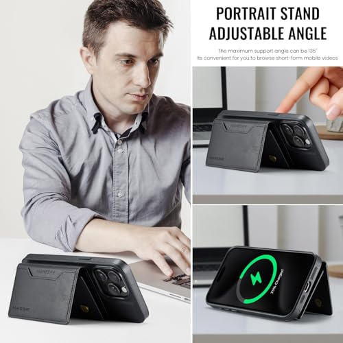 K2 2 in 1 Detachable Magnetic Phone Cases Compatible with iPhone 16 Pro Max Case with Card Holder RFID Blocking, Compatible with Magsafe Wallet, Leather 6.9'' (Black, iPhone 15 Pro Max) - color: Black, size: iPhone 15 Pro Max