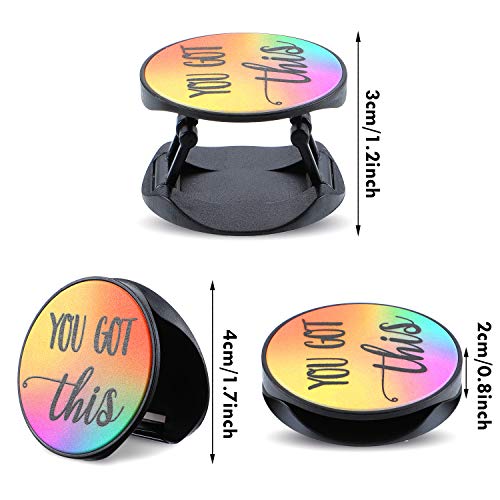 Frienda 6 Pieces Cell Phone Grip Holder Stand Expanding Inspirational Quote Cases Grip Holder Collapsible Finger Kickstand Compatible with Most Tablets Self Adhesive for Smartphone