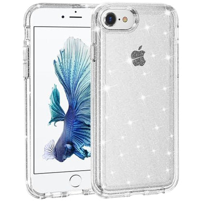 TENOC Phone Case Compatible with iPhone 6 Plus & iPhone 6s Plus, Glitter Case Clear Sparkling Protective Bumper Cute Cover for Girls Women - color: Clear Glitter, size: iPhone 6/6s Plus