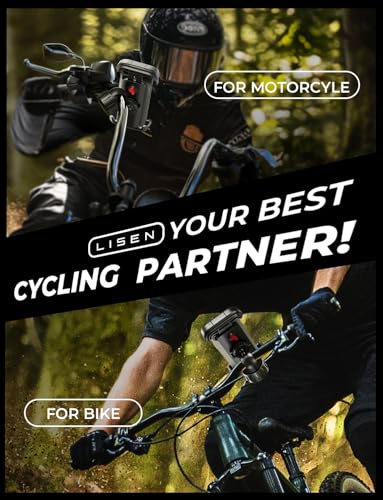 LISEN for iPhone 17 Bike Phone Holder for Motorcycle, [Compatible with Large Phone ＆ Anti-Navigation Shaking], Bicycle Phone Holder Handlebar Cell Phone Clamp for iPhone 17 Air Pro Max 16 15 Samsung