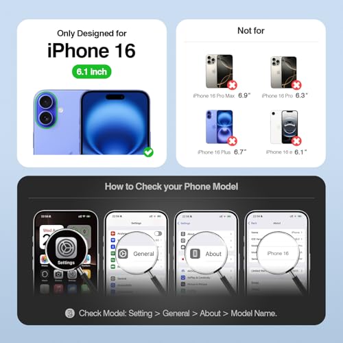Magnetic 2 in 1 Detachable Compatible with Magsafe iPhone 16 Genuine Wallet Case with Card Holder,Women Men Real Leather Flip RFID Blocking Credit Card Slots Stand Phone Cover,Black - color: Black, size: iPhone 16 - 6.1"