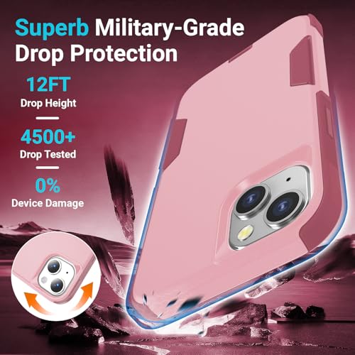jaroco Magnetic for iPhone 13&14&15 Case Heavy Duty Rugged Dual-Layer Pink - color: Pink, size: iPhone 13&14&15