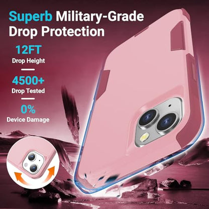 jaroco Magnetic for iPhone 13&14&15 Case Heavy Duty Rugged Dual-Layer Pink - color: Pink, size: iPhone 13&14&15