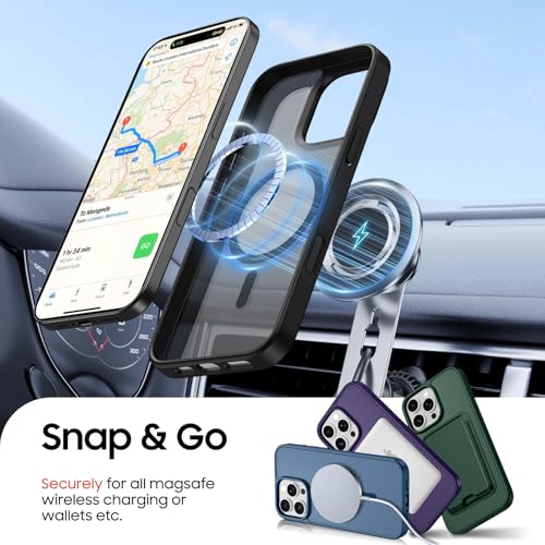 Magnetic for iPhone 16 Pro Wallet Case with Card Holder Black | Compatible with MagSafe, Shockproof Phone Cover with Detachable RFID Blocking Credit Card Slot, Black - color: Black, size: iPhone 16 Pro