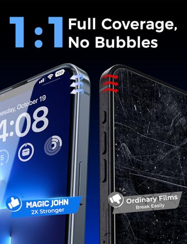 MAGIC JOHN 4 Pack for iPhone 13 Pro Max/iPhone 14 Plus 6.7 inch Tempered Glass Screen Protector, Auto Dust-Elimination Installation, Bubble Free, HD Clear, Easy Installation - size: iPhone 13 ProMax (Pack of 2)