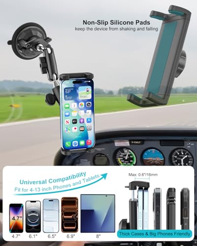 Pilot Phone Holder, Aviation Window Phone Mount, Ultra Suction Cup