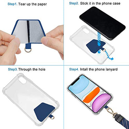 SHANSHUI Cell Phone Lanyard, Universal Phone Neck Strap Wirst Lanyard Leash for Smartphone Safety Tether System - Blue - color: Blue, size: 17inch