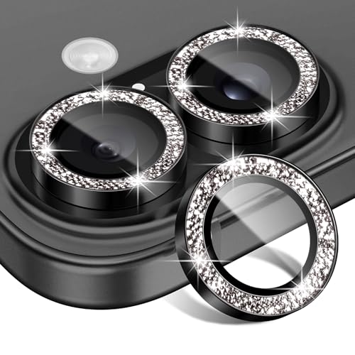 Matekxy for iPhone 17 Camera Lens Protector Glitter Individual Cover - color: Black