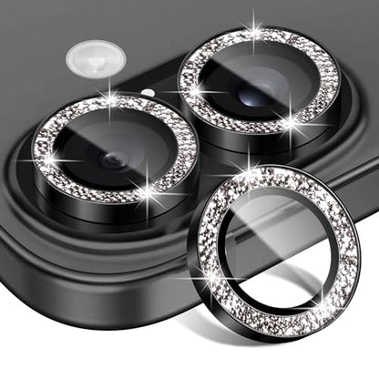 Matekxy for iPhone 17 Camera Lens Protector Glitter Individual Cover - color: Black