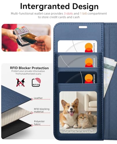 OCASE for Samsung Galaxy S26 Wallet Case, Card Holder, Blue | RFID Blocking, Kickstand, Magnetic Closure, PU Leather Flip Folio, Shockproof TPU Shell, Protective Phone Cover (6.3") 2026 - color: Blue, size: Samsung Galaxy S26