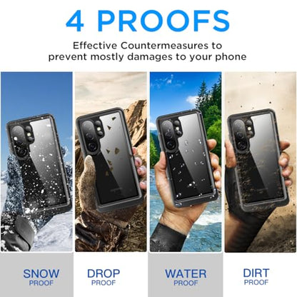 AICase for Samsung Galaxy S26 Ultra Case Waterproof, Clear Water Proof Shockproof Snowproof Dustproof Full Body Rugged Transparent Underwater Phone Case for Galaxy S26 Ultra Built-in Screen Protector - size: S26 ULTRA
