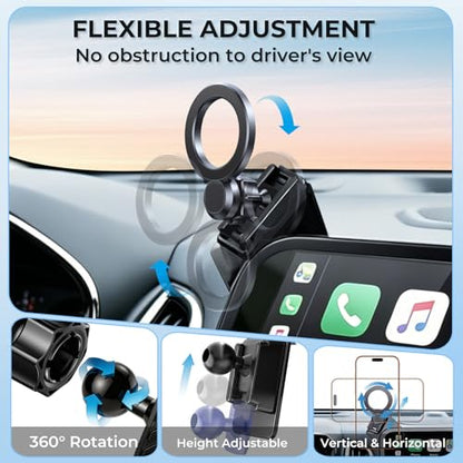 Car Phone Holder for Chevrolet Malibu 2016-2025 & Equinox 2018-2024 (Only for 8-Inch Screen) 360° Rotation Magnetic Cell Phone Mount, Compatible with Magsafe, Does Not Affect Air Vent - size: Fit for 16-25 Malibu & 18-24 Equinox, 8-Inch