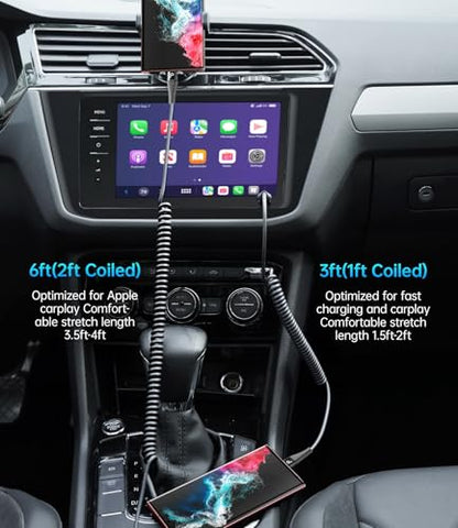 USB C Cable Fast Charging, 2Pack 3ft Coiled USB A to USB C Charge Cable for - color: Black, size: 3FT, style: USB A to USB C