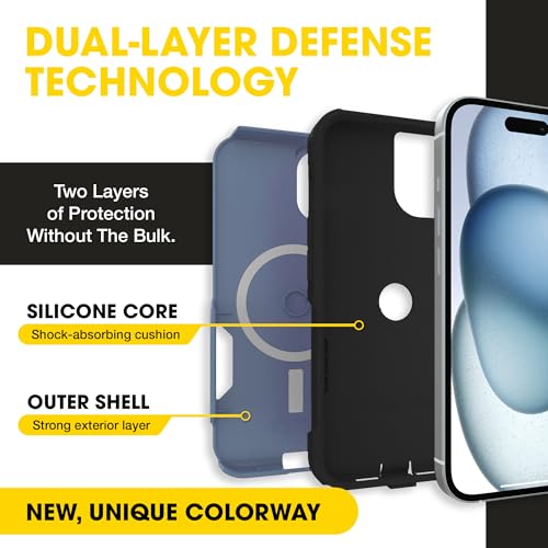 OtterBox iPhone 17e, 16e, 15, 14, 13 Commuter Series Case - Blue & Black | 3X Military Drop Protection - Slim - Dual-Layer Shockproof Design - Pocket-Friendly - Raised Edges - Port Covers - color: Blue/Black