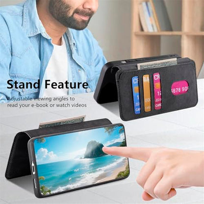 2 in 1 Wallet Case for Google Pixel 10a CMG Black | PU Leather Magnetic Flip Folio Case with RFID Blocking Card Holder, Credit Card Slots Kickstand, Shockproof Protective Cover - color: Black, size: Google Pixel 10a