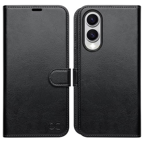 OCASE Compatible with Galaxy S25 Edge Wallet Case, PU Leather Flip Folio Case with Card Holders RFID Blocking Kickstand [Shockproof TPU Inner Shell] Protective Phone Cover 2025, Black - color: Black, size: Samsung Galaxy S25 Edge