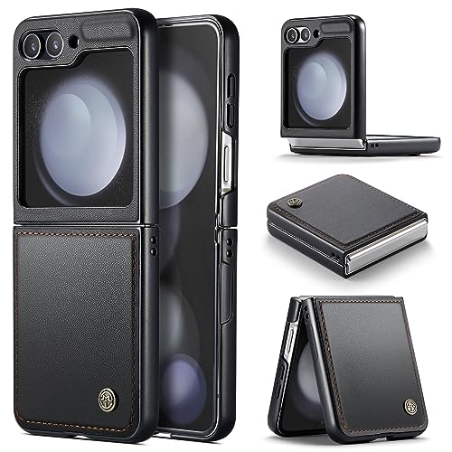 for Samsung Galaxy Z Flip 5 Case, Premium PU Leather Case Anti Scratch Slim Phone Shockproof Protective Phone Cover for Samsung Galaxy Z Flip5, Black - color: Black, size: Samsung Galaxy Z Flip 5